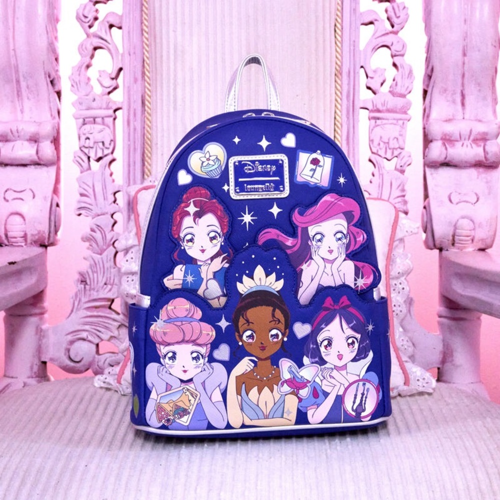NEW LOUNGEFLY- Disney Princess Manga Style Mini Backpack
